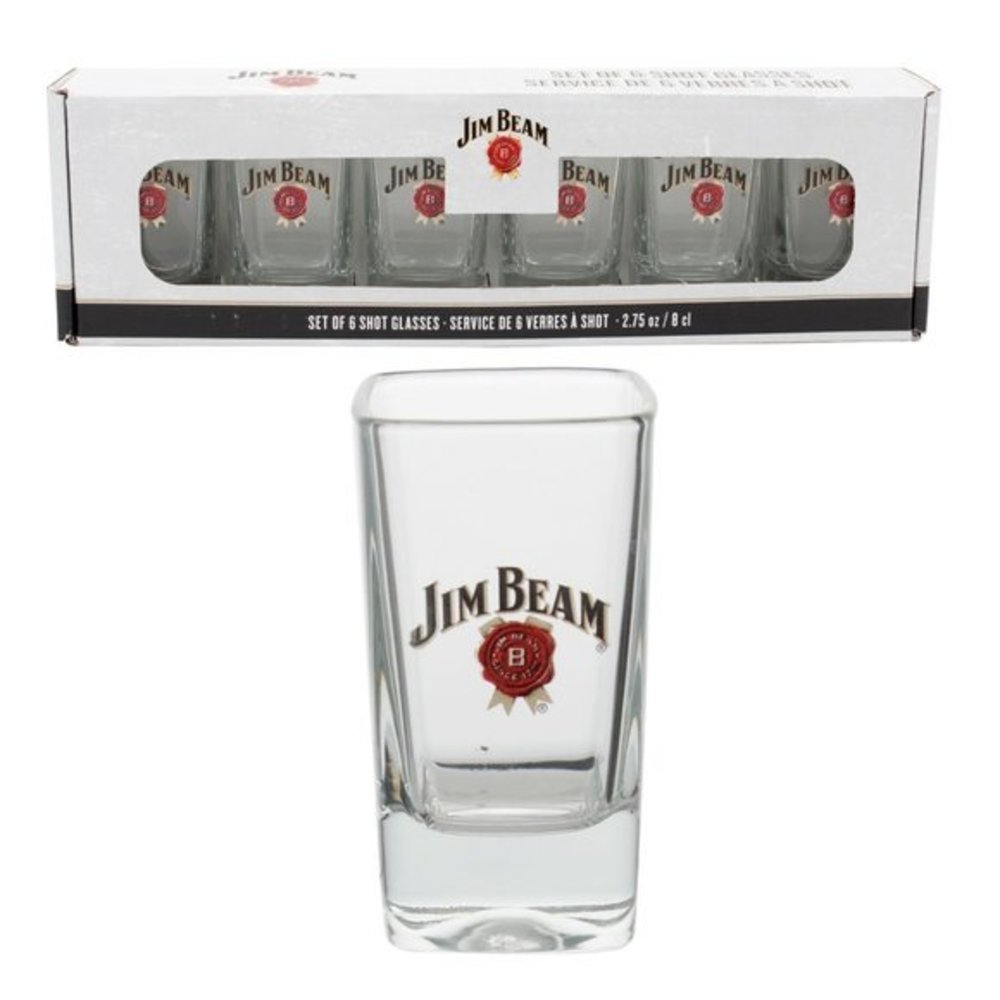 Jim Beam Shot Glass 6 Pack Drinkware Set Party